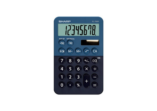 Sharp 8 Digit Pocket Calc Blue
