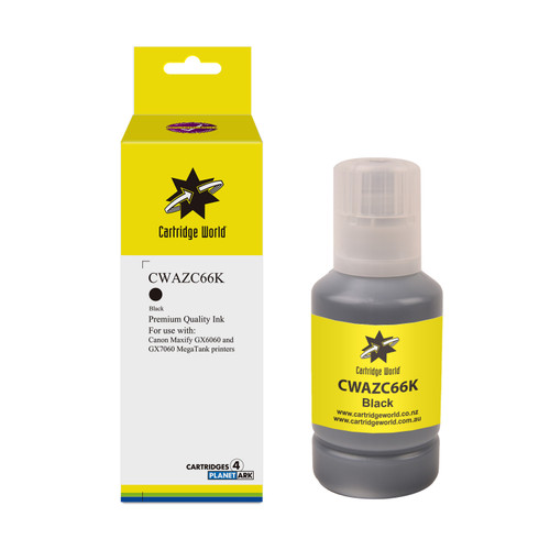 Cartridge World Canon Black Inkjet Bottle GI66 Black