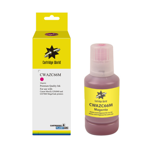Cartridge World Canon Magenta Inkjet Bottle GI66 Magenta