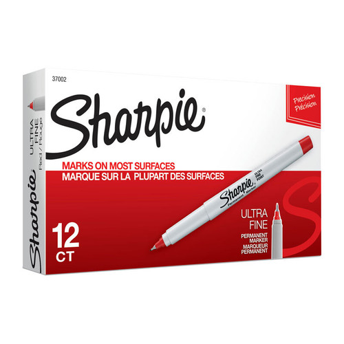 Sharpie Ultra FP Perm Mrkr Red Packet of 12