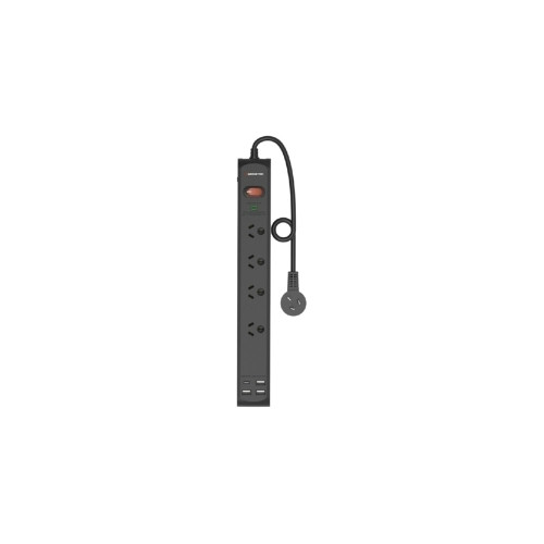Monster 4-Port Surge+USB Black