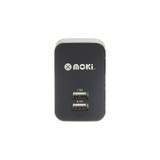 Moki Dual USB Wall Charger Blk